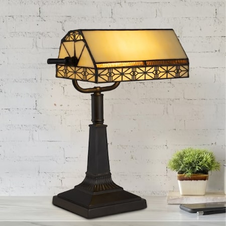 Hastings Home Tiffany Style Bankers LED Desk Lamp 149317ZGW